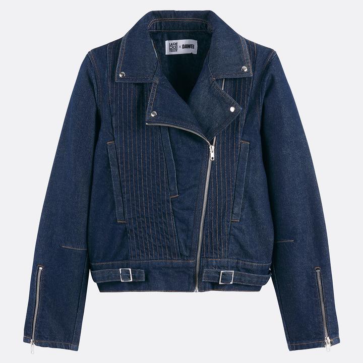 Immagine prodotto Dawei Kurze Jeansjacke im Biker-Stil (38)