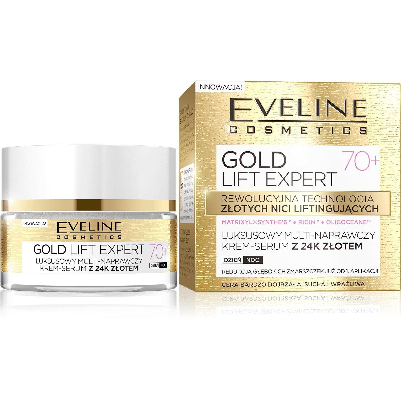 Thumbnail - Eveline, Gesichtsserum, Gold Lift Expert 70+ Multi repair Tages- & Nachtcreme-Serum 50ml (50 ml)