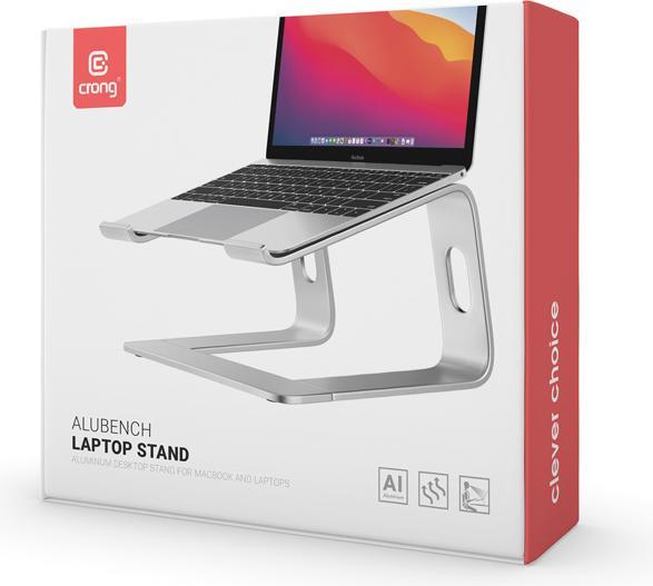 Produktbild Crong AluBench Laptopständer - Ergonomischer Laptopständer aus Aluminium (Schwarz)