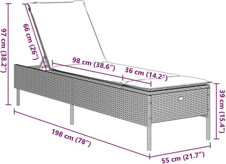 Immagine prodotto vidaXL Sonnenliege (198 cm)