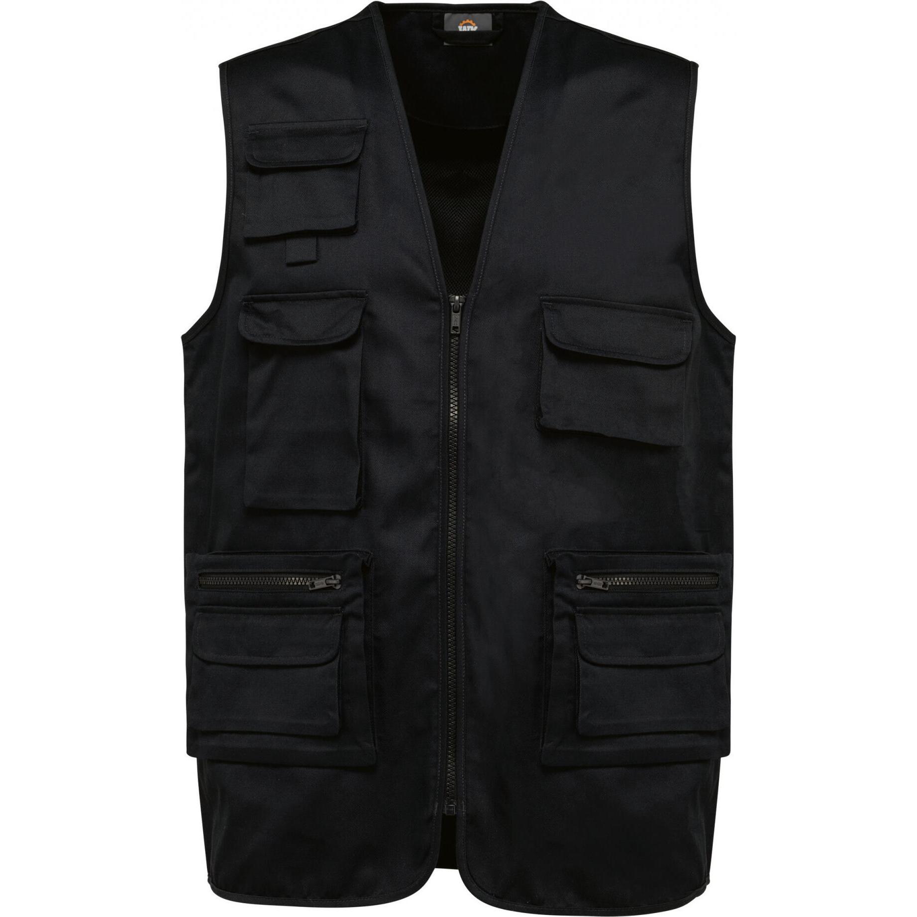 Kariban, Weste, Gefütterte Polycotton-Multitaschen-Weste, Schwarz, (M)