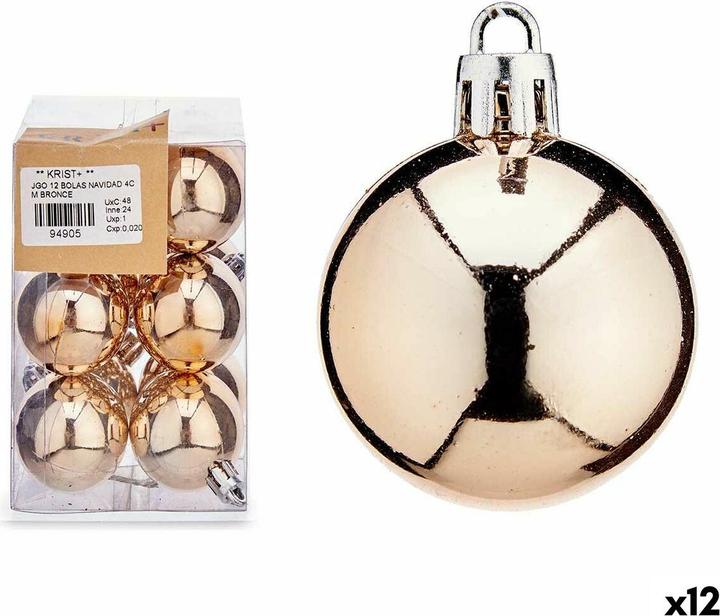 Krist+ Weihnachtskugeln-Set Bronze PVC Ø 4 cm (12 Stück) (12-pièce)