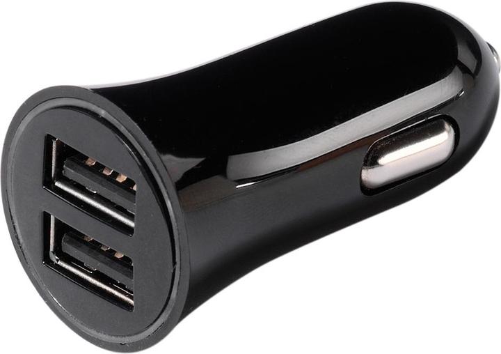 Actual product image Vivanco Car charger with 2xUSB, 12W, 2.4A, display of 20, assorted colours