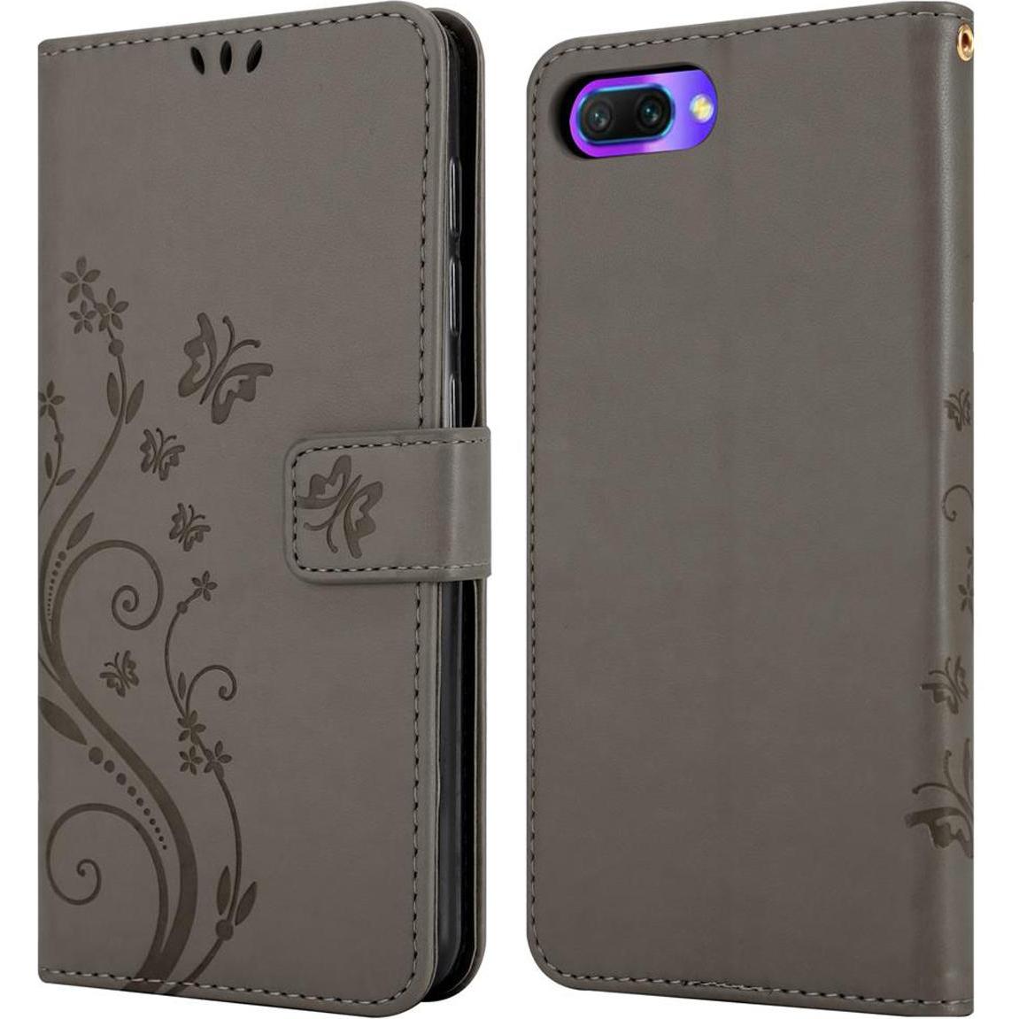 Thumbnail - Cadorabo Flower Book Cover (Honor 10), Smartphone Hülle, Grau