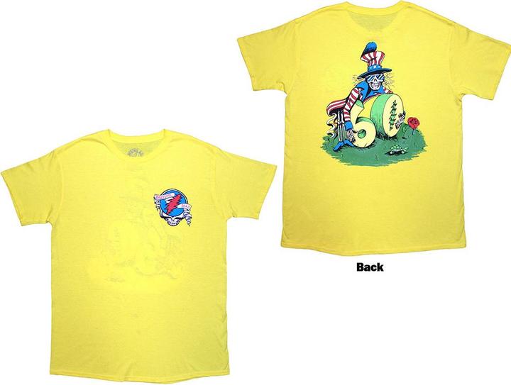 Actual product image Grateful Dead Rose Pose Yellow Back Print (M)
