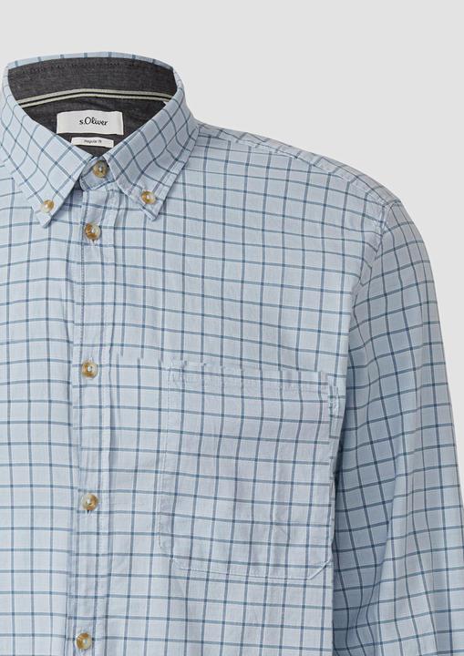 Immagine prodotto s.Oliver Hemd Regular Fit: Elastisches Button-Down-Hemd mit Karomuster (M)