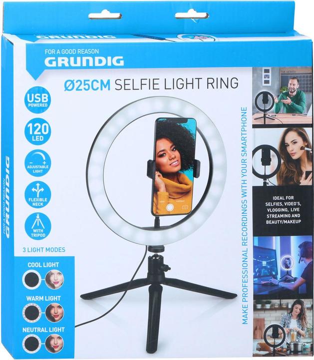 Produktbild Grundig Selfie-Lichtring 120 LED, 25cm