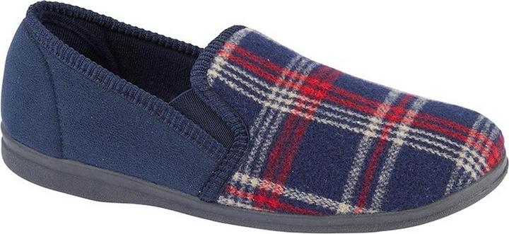 Actual product image Universal Textiles Jim checked velour slippers (48)
