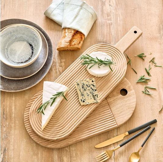 Actual product image Zeller Present Cutting board "Stripes", rubber tree