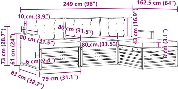 Produktbild vidaXL Outdoor-Sofa