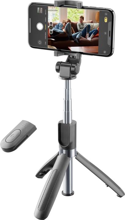 Cellularline Selfie Stick FREEDOM mit integriertem Stativ für bluetoothfähige Geräte