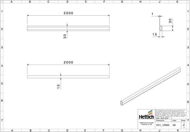 Actual product image Hettich Cupboard tube