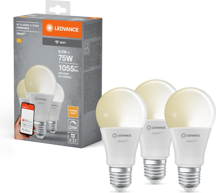 Image du produit Ledvance Smart+ Wifi Classic (E27, 9.50 W, 1055 lm, 3 x, E)