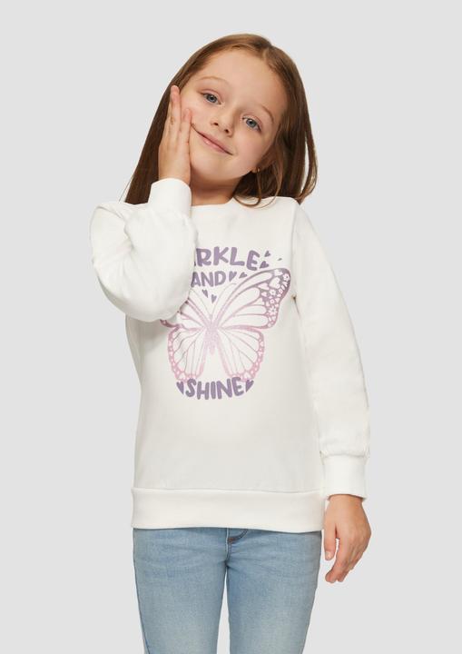 Produktbild s.Oliver Sweatshirt Sweatshirt mit Glitzerprint (104, 110)