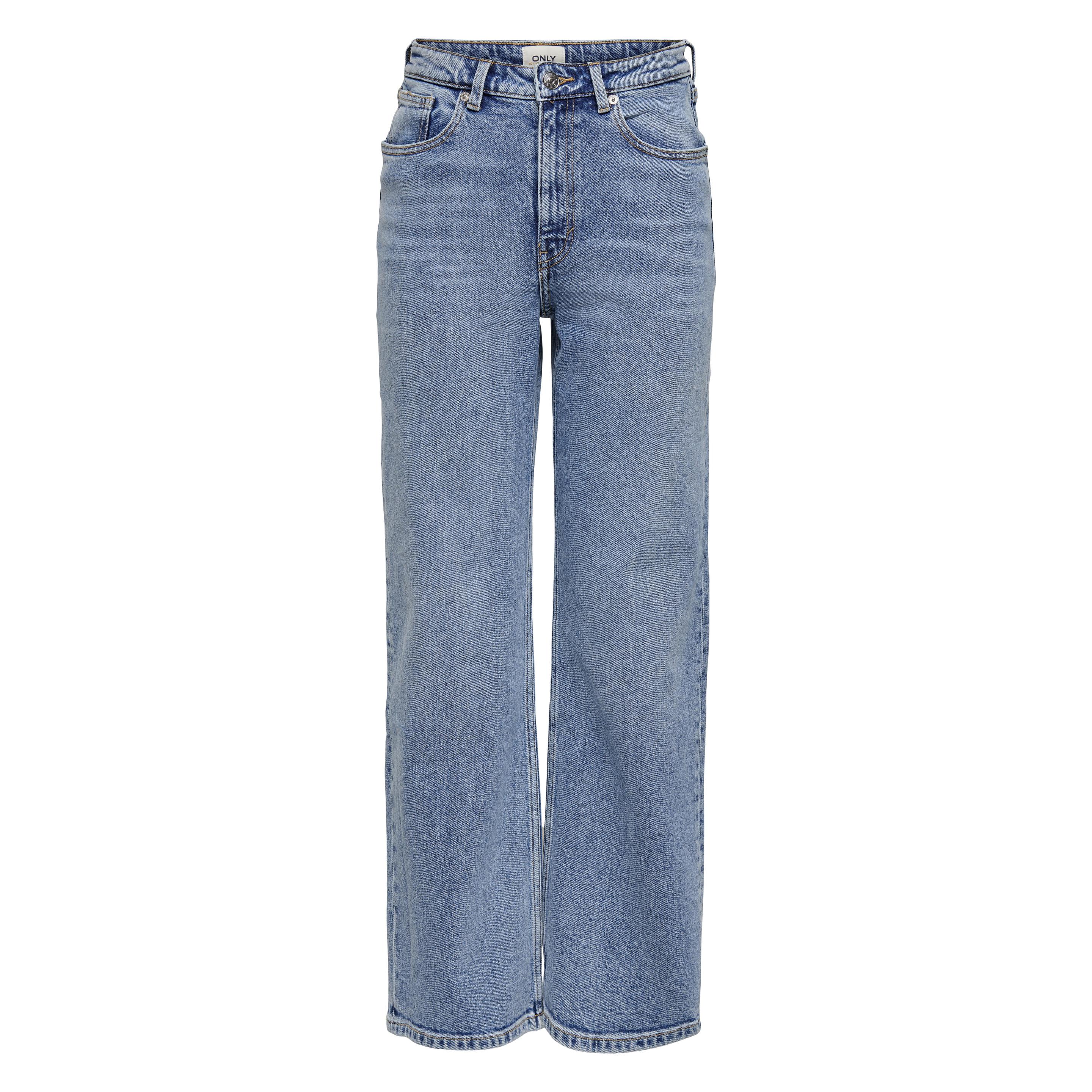 Only, Damen, Jeans, Wide Leg Jeans L32, Blau, (W26/L32)