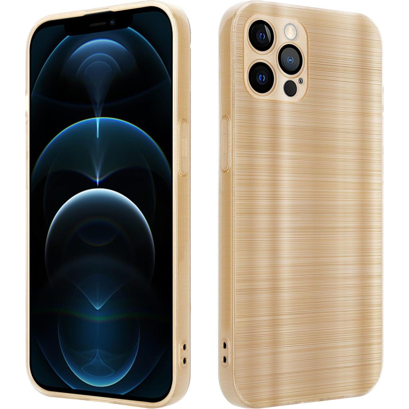 Cadorabo Hülle für Apple iPhone 12 PRO MAX im TPU Brushed Kameraschutz LM160 Style (Apple iPhone 12 Pro Max), Smartphone...