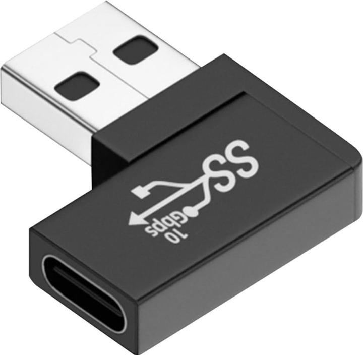 Produktbild PowerGuard USB-A zu USB-C 90 Grad Winkel rechts Adapter (male/female) (USB 3.1)