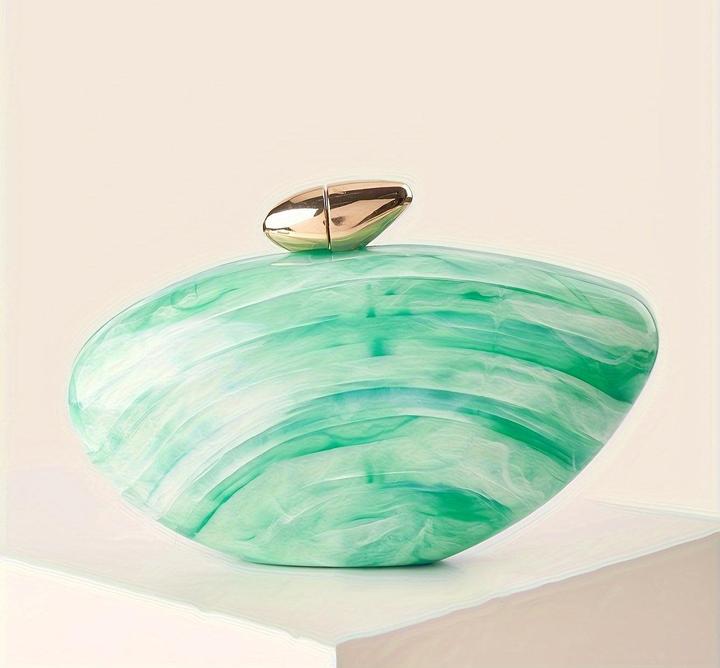 Immagine prodotto Only-Bags.Store Elegante borsa in marmo con chiusura magnetica e catena staccabile - borsa da sera di ispirazione