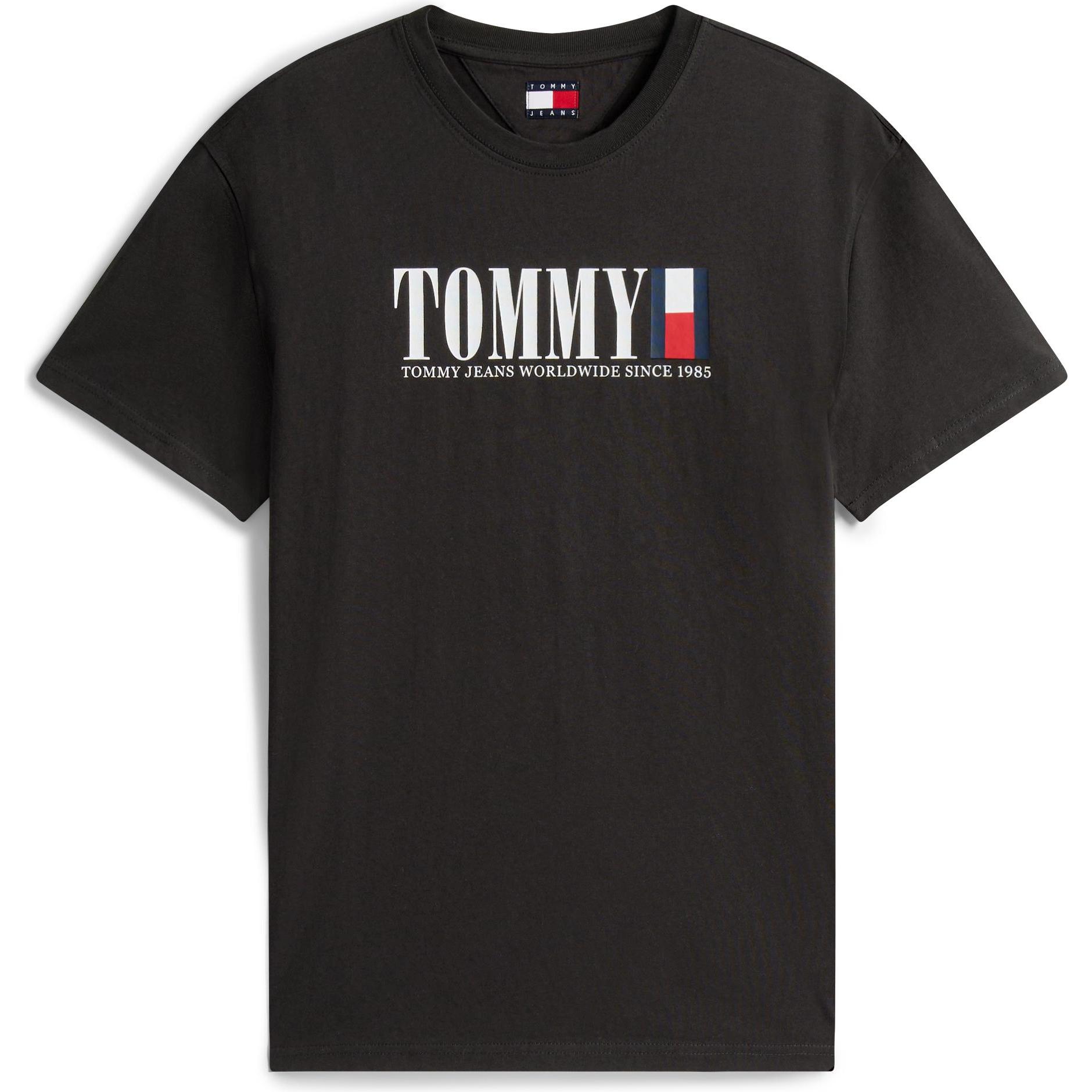Tommy Jeans, Uomini, Maglietta, Tjm Reg Tommy Dna Flag Tee Ext, Nero, (L)