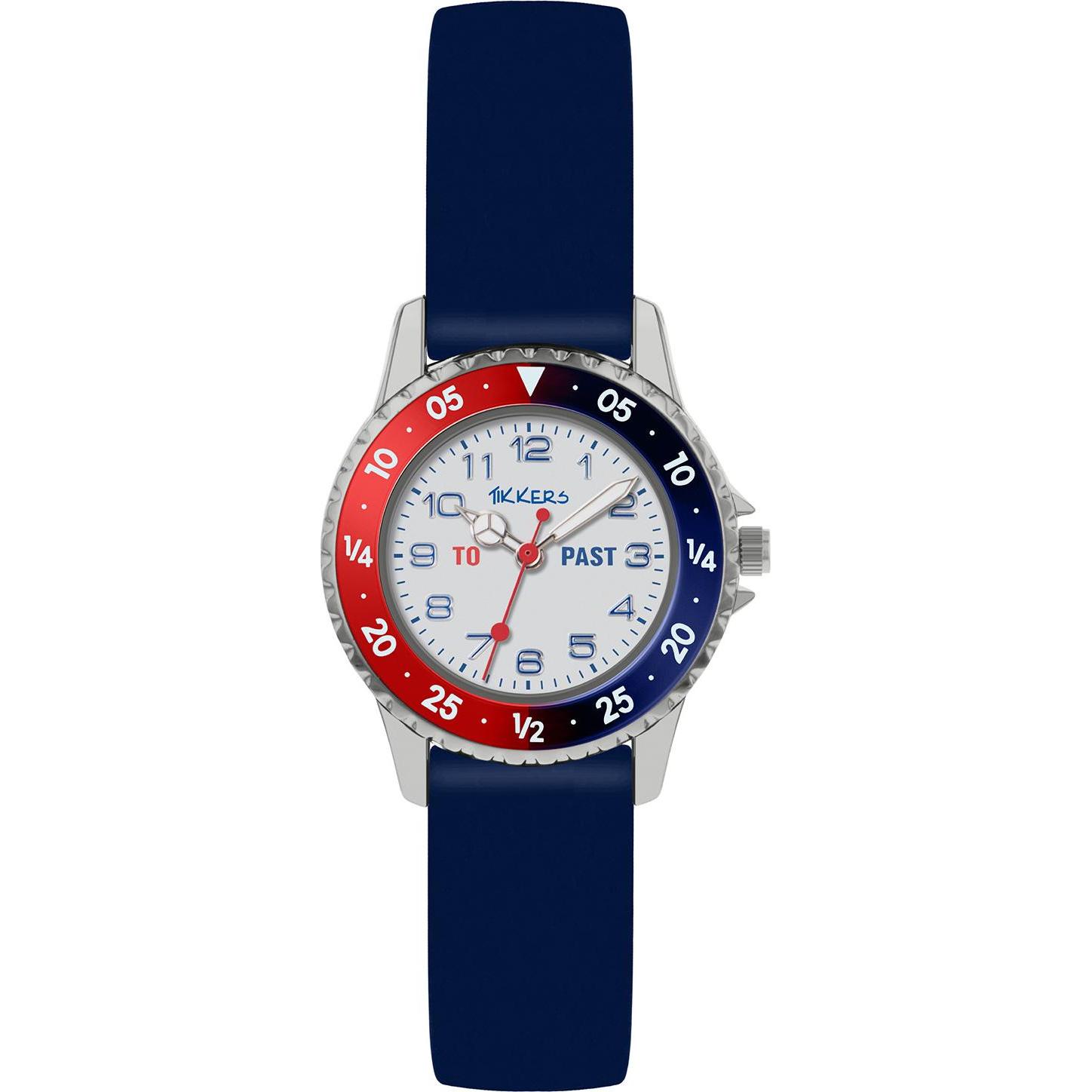 Tikkers, Armbanduhr, Time Teacher Classic, Blau, (Analoguhr)