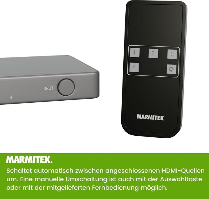 Actual product image Marmitek HDMI Switch 8K 4 in 1 Out