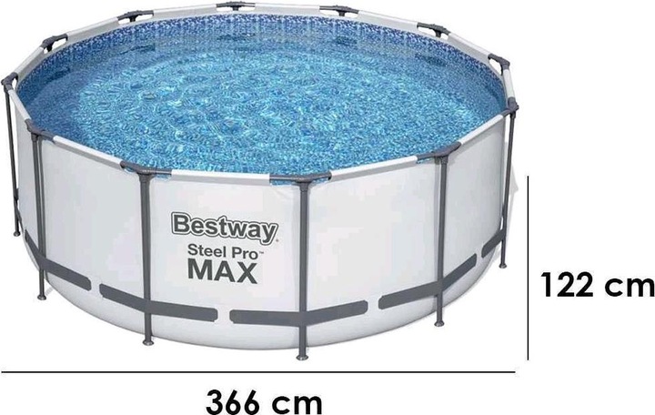 Actual product image Bestway Steel Pro Max installation pool complete set (Ø 366 x 122 cm)