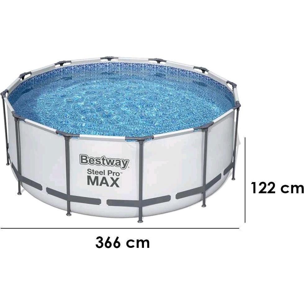Thumbnail - Bestway, Pool, Steel Pro Max Aufstellpool Komplett-Set (Ø 366 x 122 cm)