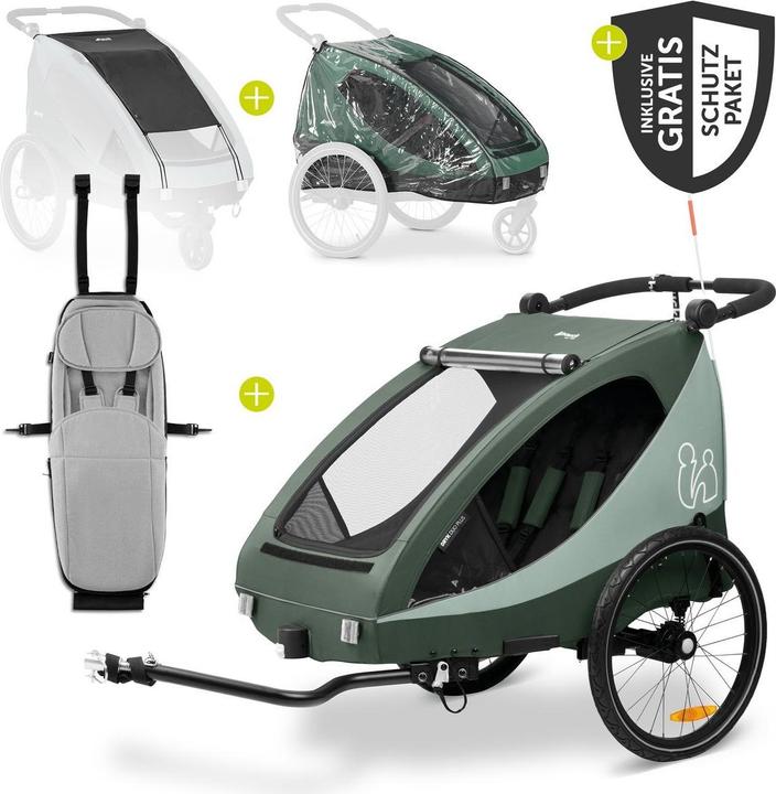 Produktbild Hauck 2in1 Fahrradanhänger Sparset Dryk Duo Plus