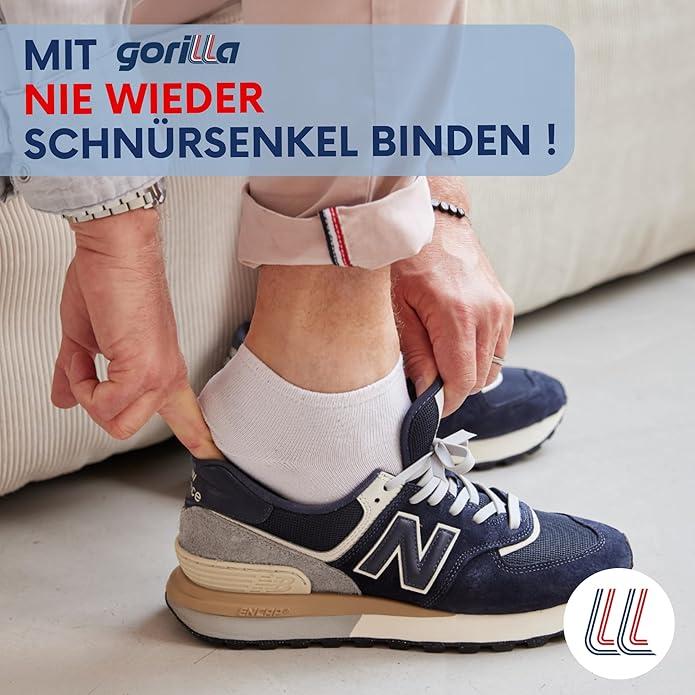 Immagine prodotto Gorilla Elastische Schnürsenkel Flexibel Ohne Binden Breit Silikon Cloud (110 cm)