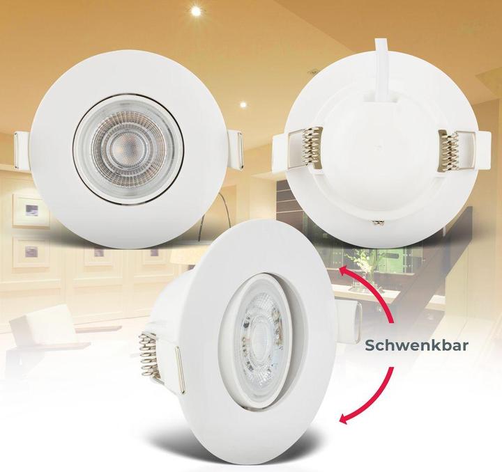 Image du produit B.K.Licht Lampes LED encastrées, set de 5, IP65, blanc, 5xPlaque LED/4,9W (480 lm)