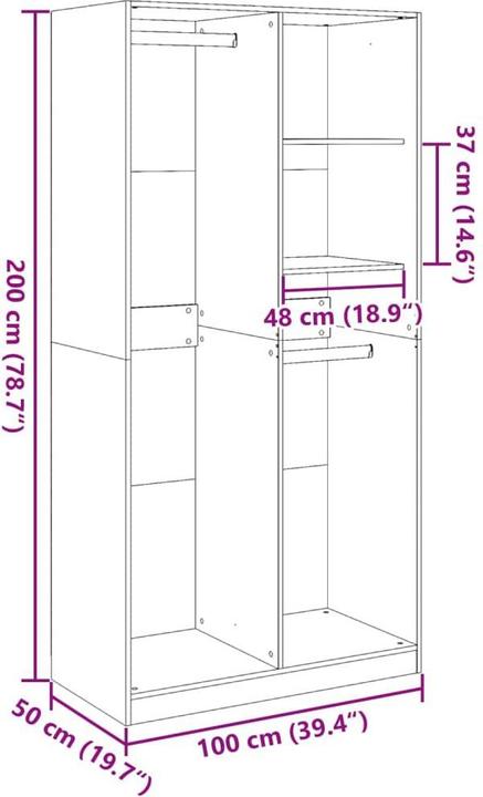 Produktbild vidaXL Alexius (100 x 50 x 200 cm)