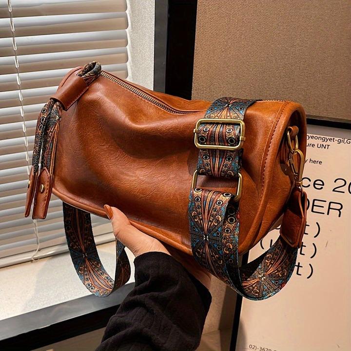 Immagine prodotto Only-Bags.Store Borsa a tracolla con chiusura a cerniera con motivo grafico, borsa a tracolla elegante con ampia