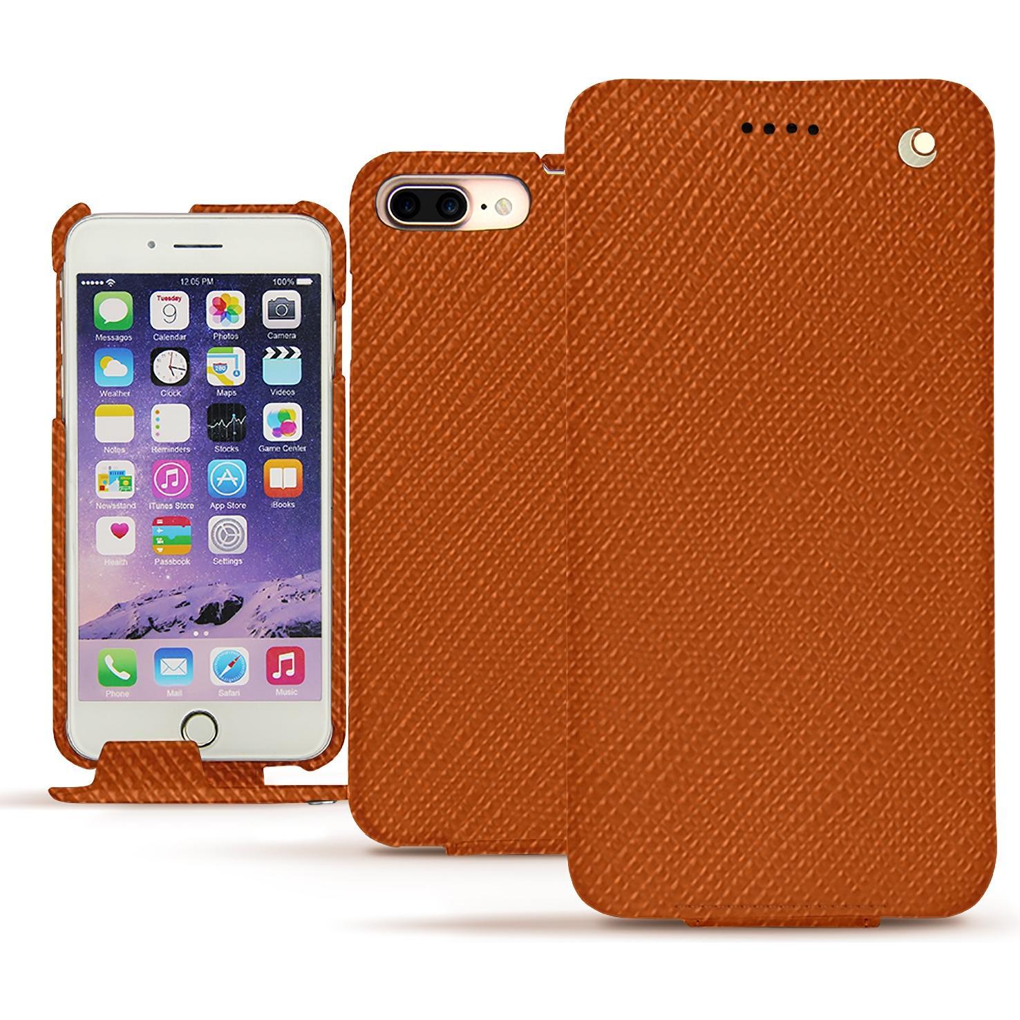Noreve Lederschutzhülle vertikal (Apple iPhone 7 Plus), Smartphone Hülle, Orange