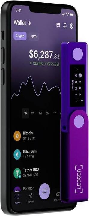 Produktbild Ledger DUPLIKAT Nano X Krypto-Hardware-Geldbörse Purple Amethyst (Bitcoin, Litecoin, Ether)