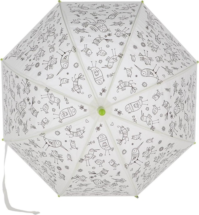 Produktbild Esschert Design Bastelset Schirm Vögel zum ausmalen Grün/Weiss