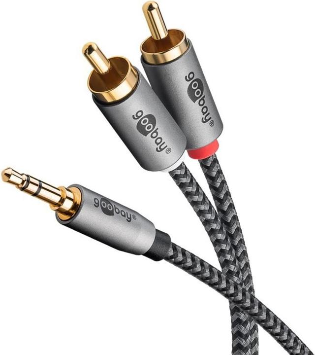 Goobay 2in1 (2 m, Connettore da 3,5 mm (AUX), Cinch)
