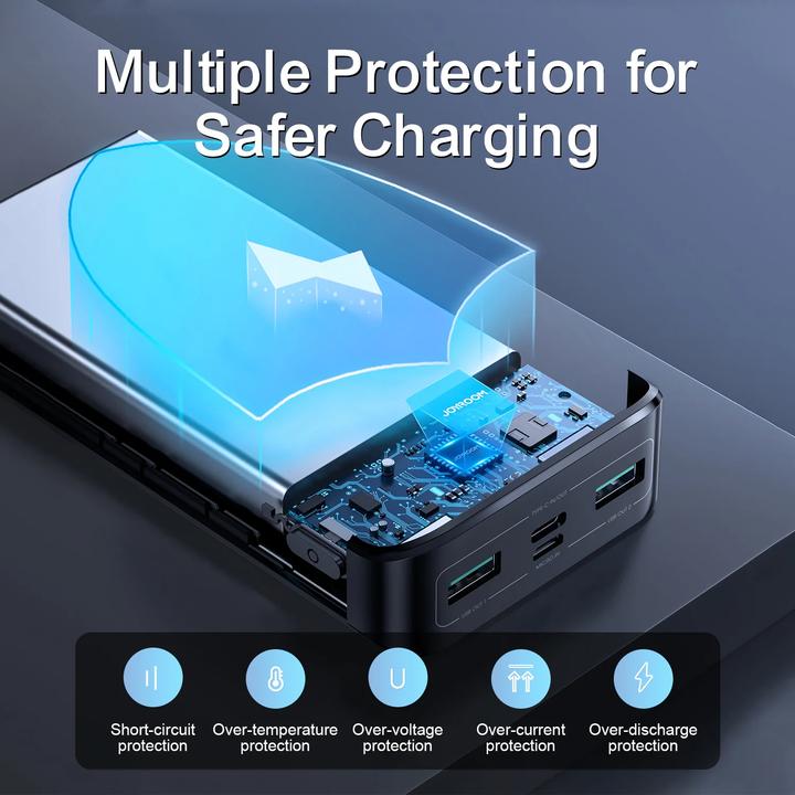 Productafbeelding Joyroom JR-QP192 Star Series Mini 22.5W Digital Display Fast Charging Power Bank 20000mAh – Black (20000 mAh, 22.50 W, 77 Wh)