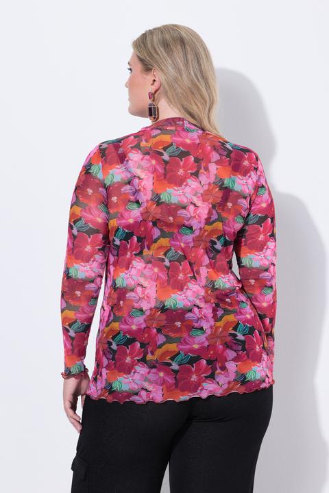 Produktbild Miamoda Meshshirt, Slim Fit, Leo, Stehkragen, Langarm (52)