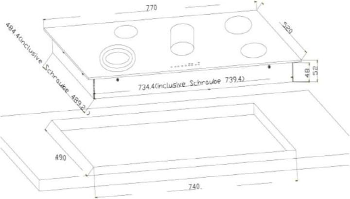 Immagine prodotto PKM EB-C5-3KBTCF (77 cm, Piano cottura in vetroceramica)