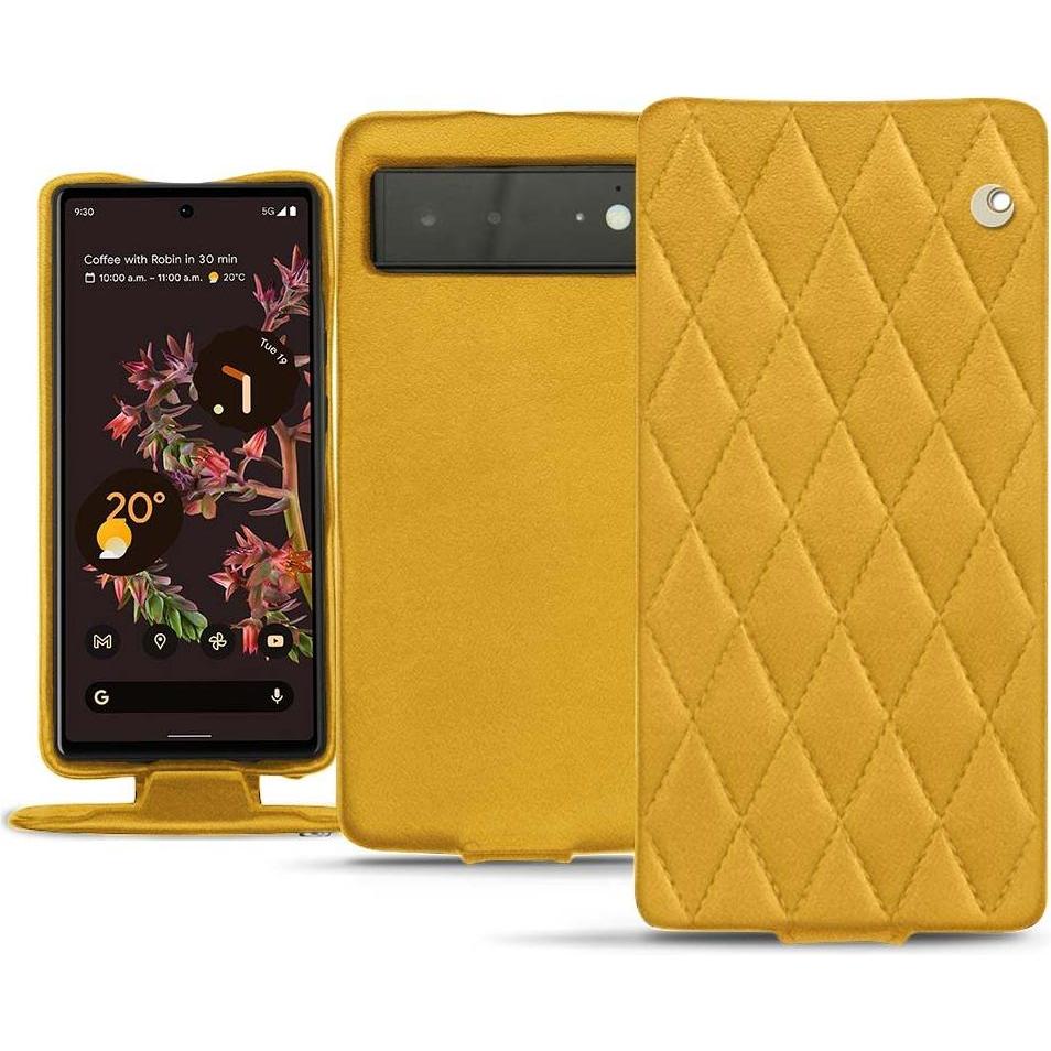 Noreve Lederschutzhülle vertikal (Google Pixel 6), Smartphone Hülle, Orange