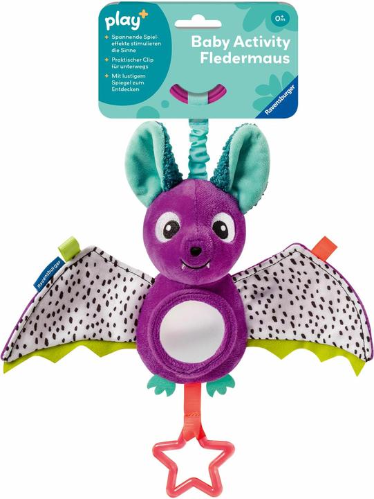 Ravensburger 12034051 Play+ Baby Activity-Fledermaus, Baby-Spielzeug ab 0 Monate (5 cm)