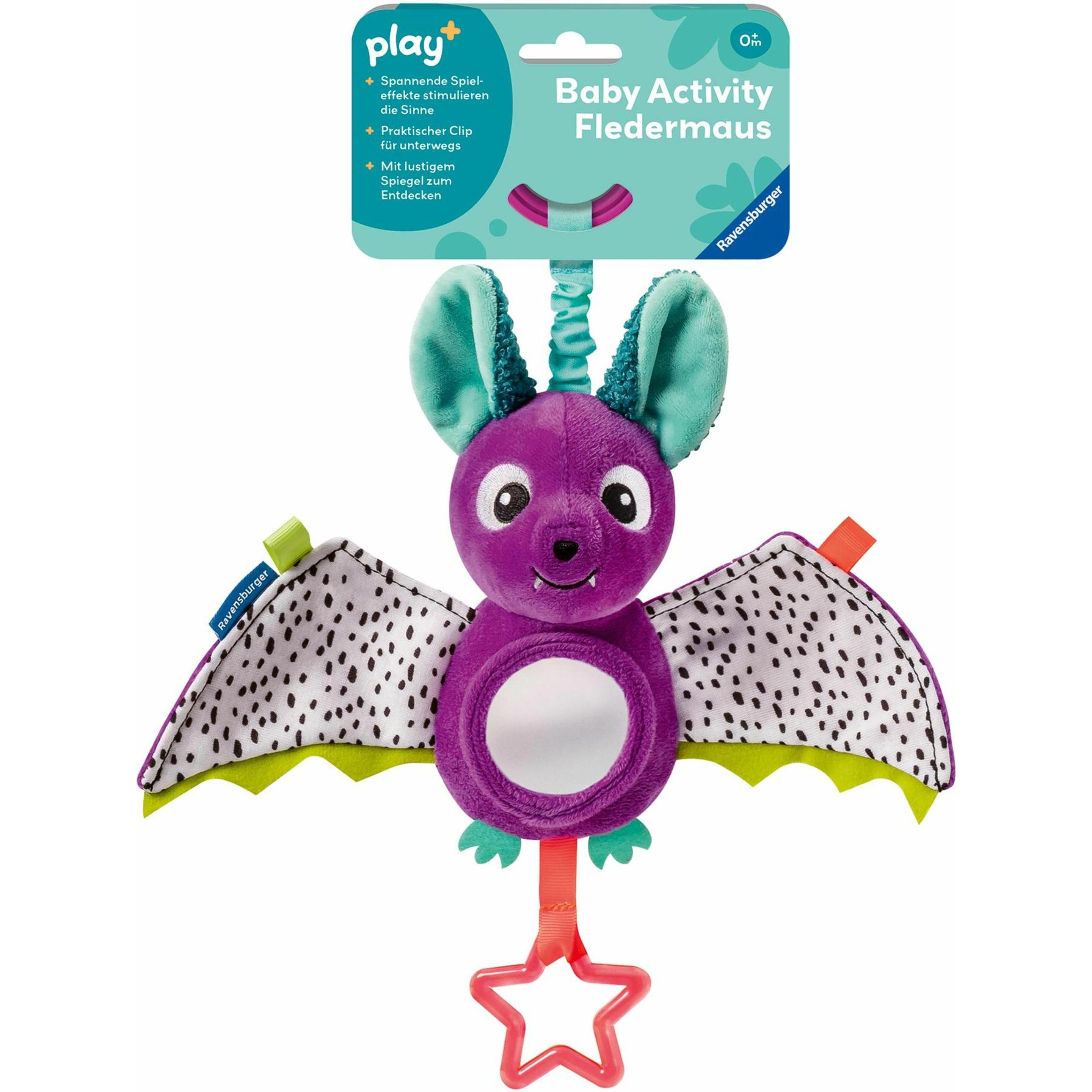 Ravensburger 12034051 Play+ Baby Activity-Fledermaus, Baby-Spielzeug ab 0 Monate (6 cm) (12.034.051)