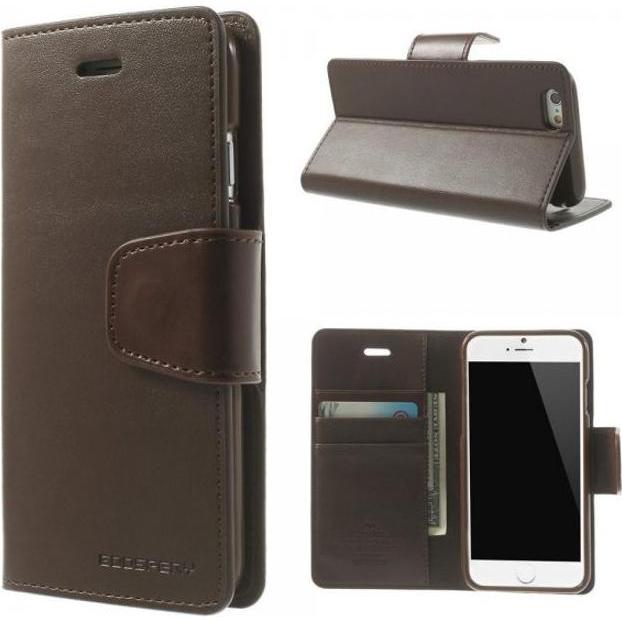 Goospery Sonata Diary Series (Apple iPhone 6 Plus, Apple iPhone 6s Plus), Smartphone Hülle, Braun