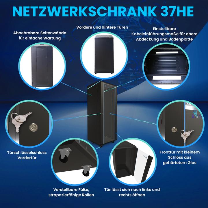 Actual product image Extralink EX.11397 Rack 37U Freestanding Rack (37 RU, 19 inch rack)