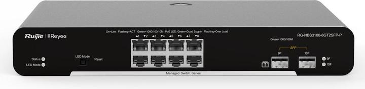 Produktbild Ruijie SWITCH REYEE RG-NBS3100-8GT2SFP-P 5-PORT 10/100 MBPS DESKTOP SWITCH (8 Ports)