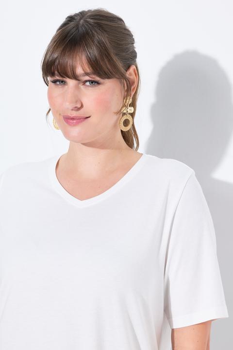 Actual product image Ulla Popken 2 Pack Eco Cotton Short Sleeve V-Neck Tees (50, 52)