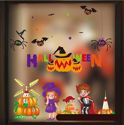Actual product image Cover-Discount Halloween window sticker tattoo