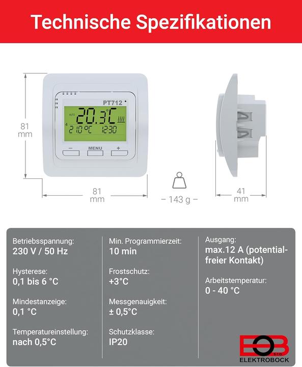 Produktbild Siku RAUMTHERMOSTAT PT712 / PT712 50446
