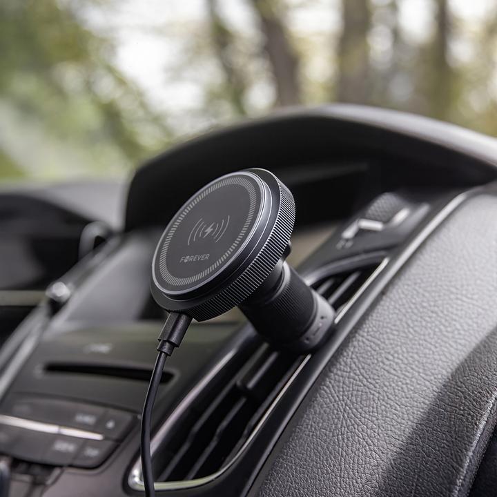 Image du produit Forever support de voiture pour bouche d'air MACH-200 magnétique avec recharge sans fil noir 15W