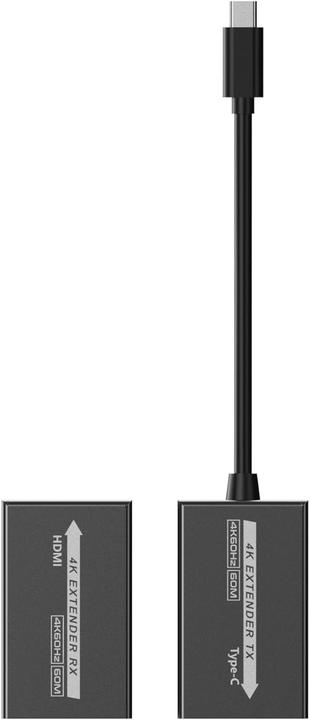 Produktbild PremiumCord USB-C na HDMI extender přes patch kabel Cat5e/6/6a 4K@60Hz na 60m (Extender)